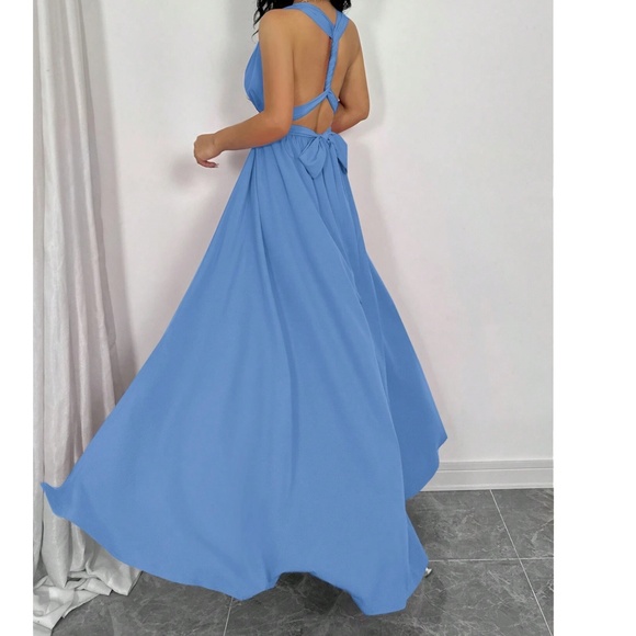 Colorful Multi-Wear Open Back High Waisted Maxi Dress - Picture 7 of 12